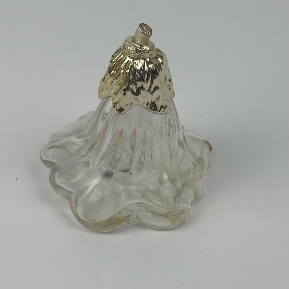 Vintage Avon Regence Cologne Glass Bottle 1 fl oz Clear Ruffled Flower Gold Cap